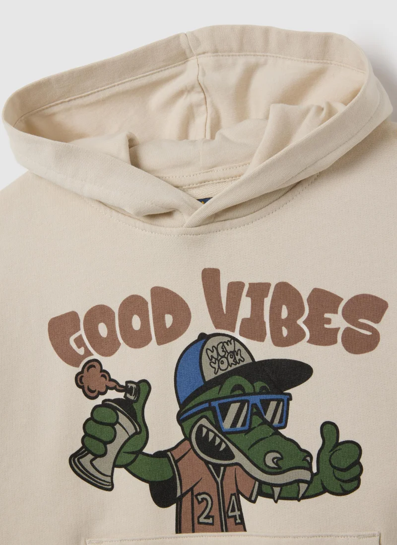 Ovs  OVS Beige Regular Fit Kids' Sweatshirt In Pure Cotton for Kids | Best Price UAE